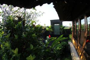 a garden with green plants and a building at Villa Gede Private Guest House in Selemadeg