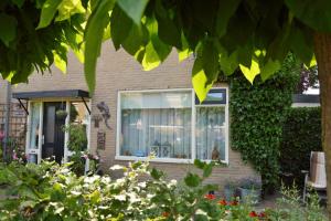 Una casa con una ventana con hiedra. en Oddingsplace, en Hardenberg