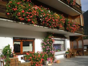a building with flowers on the side of it at Alpenhof "alt Lähn" in Lähn