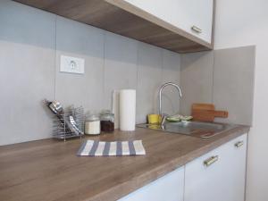 a kitchen with a sink and a counter top at Apartman Otvoreno polje in Arandelovac
