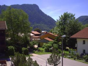 uma aldeia com uma montanha ao fundo em Alpina Inzell 223 Chiemgaukarte em Inzell