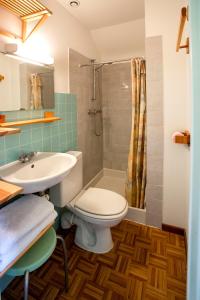 アンマーシュヴィアにあるGites Les Cépagesのバスルーム(トイレ、洗面台、シャワー付)