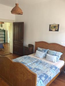 1 dormitorio con 1 cama grande en una habitación en Green Garden House en Gencsapáti