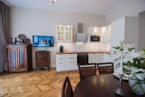 A kitchen or kitchenette at MJZ Apartments Old Town Krakow