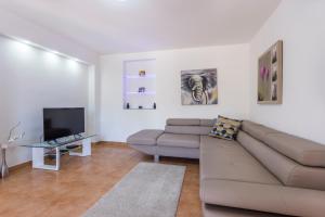 a living room with a couch and a tv at Monte & Paradiso in Pula