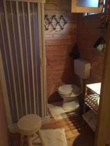 Elle comprend une petite salle de bains pourvue de toilettes. dans l'établissement Holiday home Anita, à Arenella