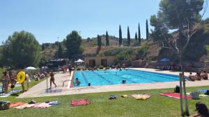 a group of people in a swimming pool at Apartment Cal Viola in Torroja