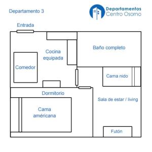 Plantegningen på Departamentos y Habitaciones Centro Osorno