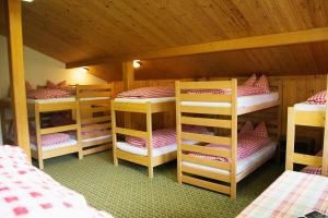 Una cama o camas en una habitación de Berggasthaus First - Only Accessible by Cable Car