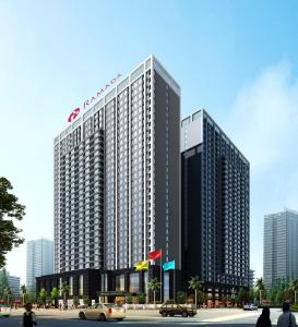 uma representação de um grande edifício numa cidade em Ramada Chengdu North em Chengdu