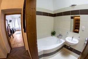 Koupelna v ubytování B&B Krumlov + 37 fotografií