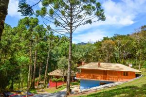a house in the middle of a forest at Pousada Bruxa Marela in Monte Verde