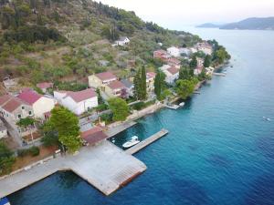 an aerial view of a small island in the water at Apartments Osljak in Preko