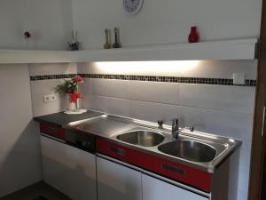 Kuchyň nebo kuchyňský kout v ubytování Musi Appartements