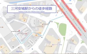 une carte de la route la plus mauvaise depuis la station de vélo la plus mauvaise dans l'établissement Hotel NOA (Adult Only), à Anjomachi