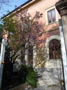 un edificio de ladrillo con un árbol delante de él en I 4 Gatti, en Bolonia