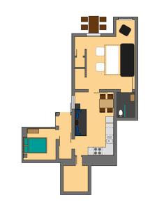 艾森納赫的住宿－Ferienwohnung Talblick，白色背景房屋的平面图