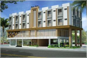 a rendering of a building on a street at Hotel Raams Park in Tiruchchirāppalli