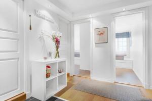 Postel nebo postele na pokoji v ubytování Øyjorden Apartment