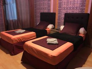 um quarto com duas camas individuais num quarto em Gite *Anzi* em Arcis-sur-Aube