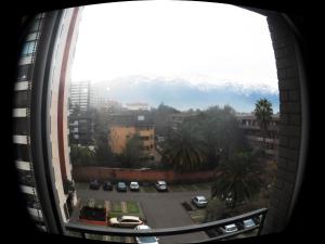 a view from a window of a city at Departamento en Ñuñoa in Santiago