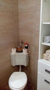 ein Bad mit WC und einigen Handtüchern in der Unterkunft Apartment Mica Old Town in Sarajevo