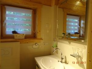 Ett badrum på Ferienhaus Blick Hasserode