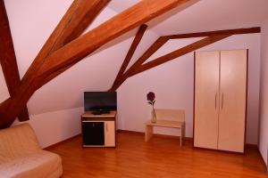 Μια τηλεόραση ή/και κέντρο ψυχαγωγίας στο Hotel-Rotisserie La Tour Rouge