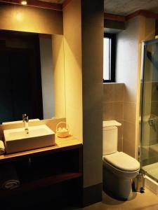 Koupelna v ubytování Hotel Amun