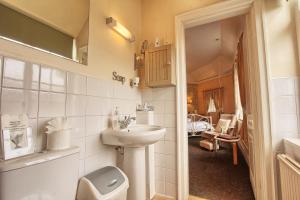 un bagno con lavandino e WC di The Stockton Arms Hotel a Stockton-on-Tees