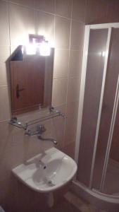 Koupelna v ubytování Hotel Štadión