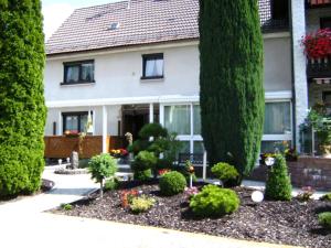 uma casa com um jardim em frente em Ferienwohnungen Haus Waltraud em Steinwiesen