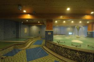 和平的住宿－武陵富野渡假村，一座大楼内带热水浴池的游泳池