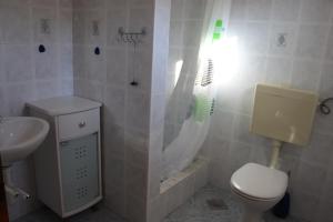 W łazience znajduje się prysznic, toaleta i umywalka. w obiekcie Apartment Rosa w mieście Neviđane