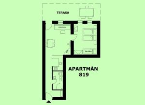 Půdorys ubytování Apartmán Pohoda Nová Pec