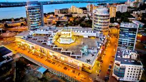 an overhead view of a city with a building at Best Apartments in Most City, River View in Dnipro