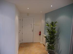 a hallway with a white door and a plant at T2LikeHome - São Martinho do Porto in São Martinho do Porto +34 photos