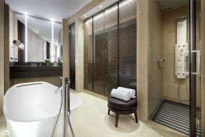 A bathroom at Eurostars Torre Sevilla