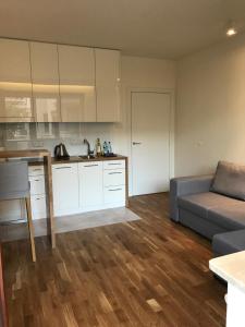 Kuchyň nebo kuchyňský kout v ubytování Apartament Jelitkowski Dwór + 17 fotografií