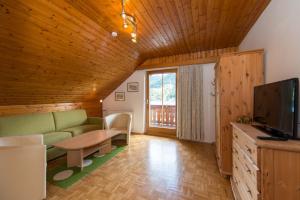Televízia a/alebo spoločenská miestnosť v ubytovaní Haus Birke
