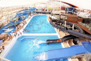 an overhead view of a pool on a cruise ship at Hotel Sunshine Iwaki in Iwaki