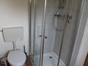 y baño con ducha y aseo. en Modern Holiday Home with Garden near Sea in Kagsdorf, en Kägsdorf