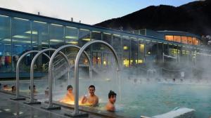 a group of people in a swimming pool at Casa Rustica in Magadino