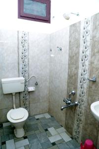 a bathroom with a toilet and a sink at Ferndale Homestay in Thekkady