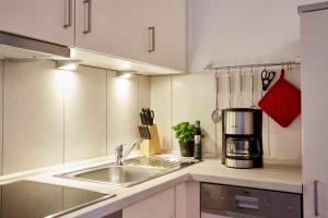 Kuchyň nebo kuchyňský kout v ubytování Ferienwohnung Dangasteroase