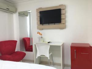 TV a/nebo společenská místnost v ubytování Hotel Novoleste
