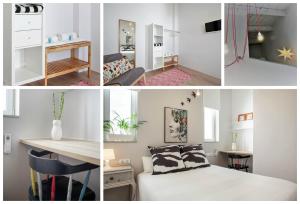 a collage of photos of a bedroom and a room at Atico Valencia Sorolla in Valencia