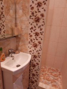 bagno con lavandino e doccia di Apartment on Zarvanskaya in Old Town a Kam"janec'-Podil's'kyj