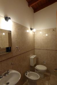 a bathroom with a toilet and a sink at Departamento Centrico Laprida in Cordoba