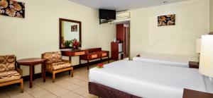 Postel nebo postele na pokoji v ubytování Tanoa Skylodge Hotel